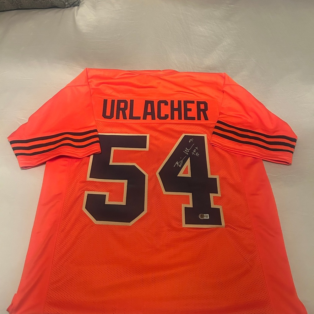 Orange Chicago Bears Brian Urlacher Signed Jersey (Beckett Authenticated)